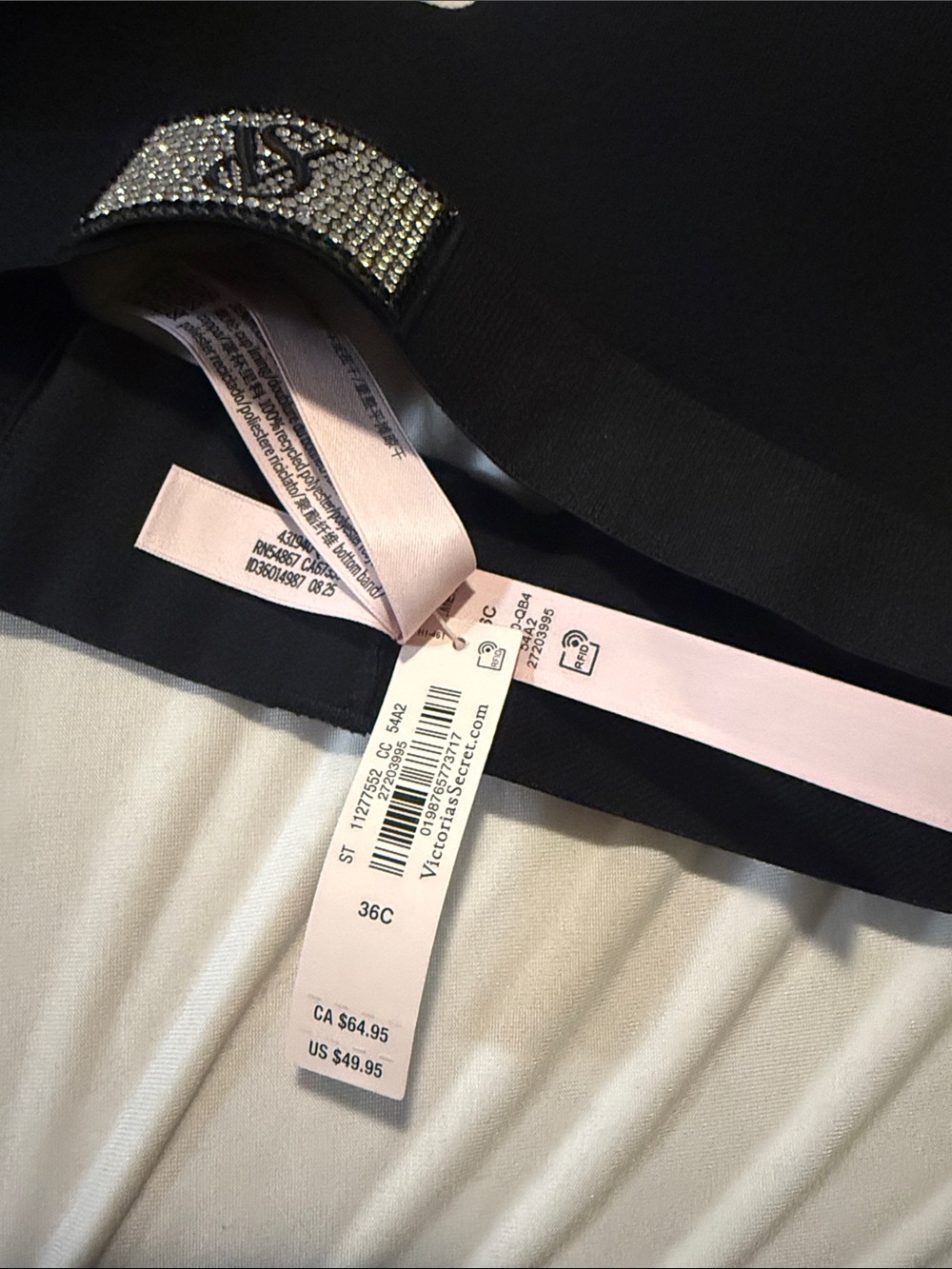 Victoria's Secret Black Wireless T-Shirt Bra with Rhinestone Emblem - Picture 8 of 8